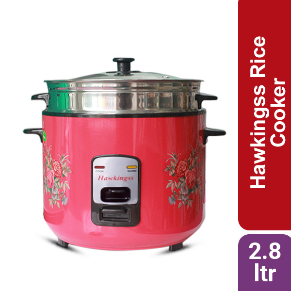 Hawkingss rice cooker straight full body with glass lid 2.8 ltr