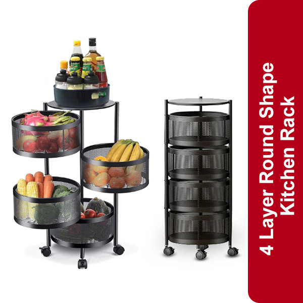 4 Layer Round Shape Kitchen Rack