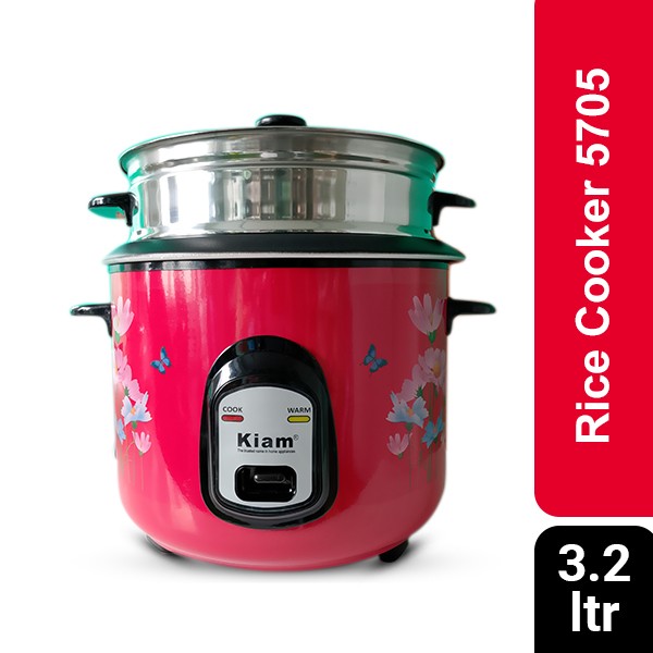 Kiam rice cooker straight full body with glass lid 3.2 ltr