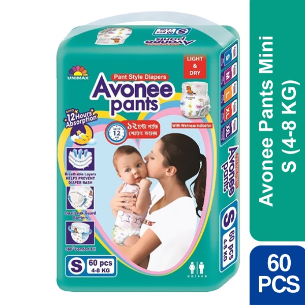 Avonee Pants Mini S (4-8 KG) 60 pcs