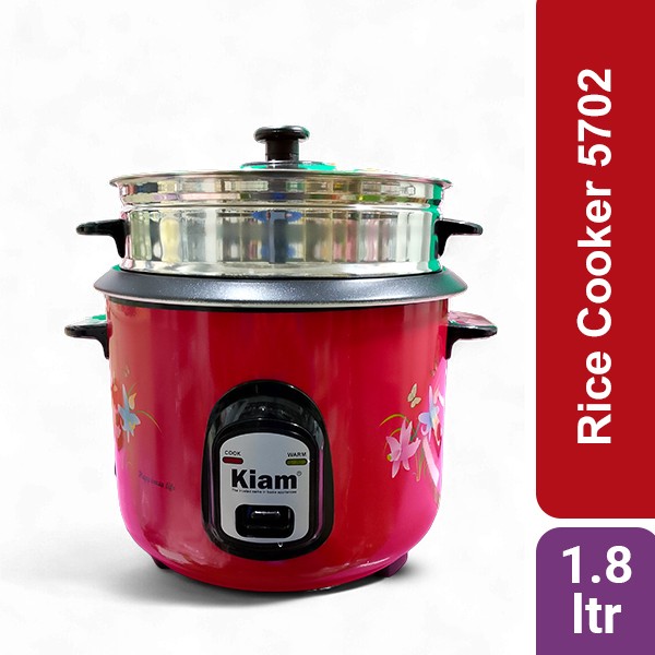 Kiam Rice Cooker Full Body 1.8 Ltr - Double pot (SS & Non Stick Pot) 5702