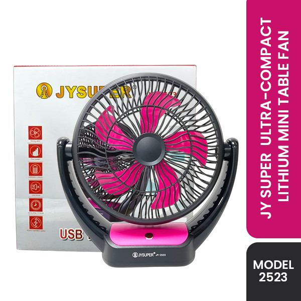 JY SUPER 2523 Ultra-Compact Lithium Mini Rechargeable USB Table Fan(Dark-purple )