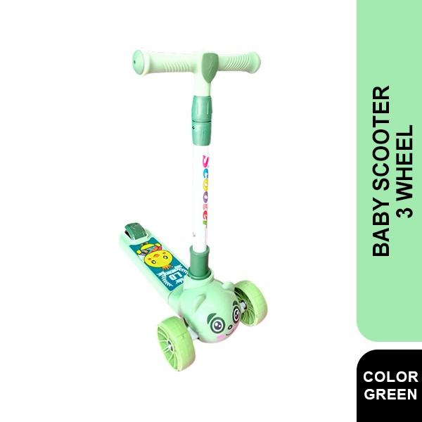 Baby Scooter 3 Wheel Scooter High class LED Wheels-Green colour