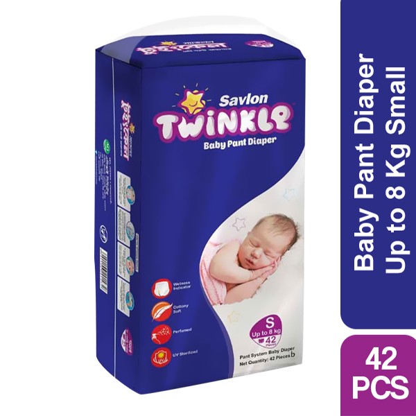 Savlon Twinkle Baby Pant Diaper Up to 8 Kg Small 42 pcs