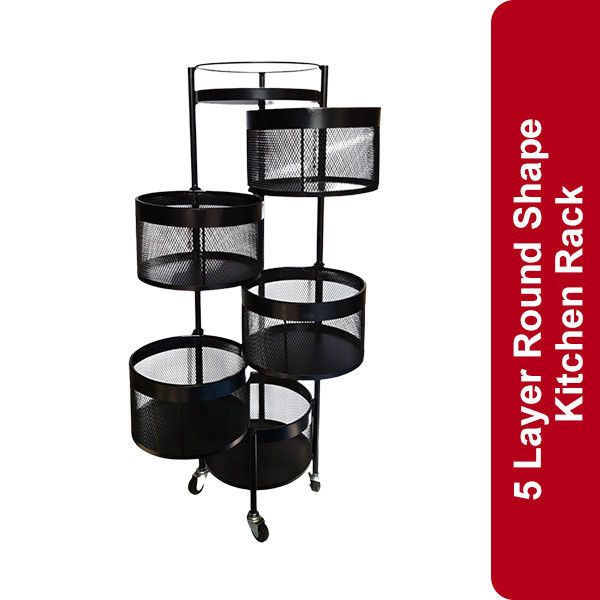 5 Layer Round Shape Kitchen Rack
