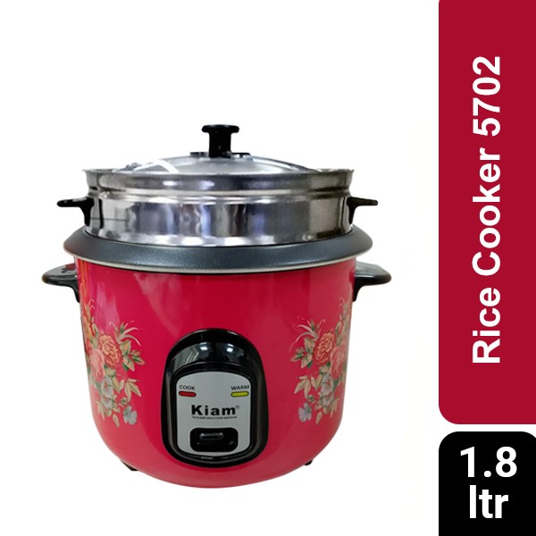 Kiam Rice Cooker Full Body 1.8 Ltr - Double pot (SS & Non Stick Pot) 5702