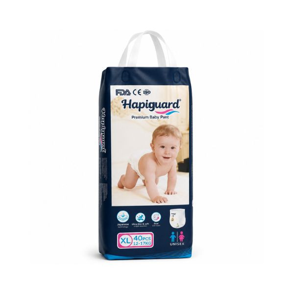 Hapiguard Ultra Thin Q Shape Baby Pants 12-17Kg XL 40 Pcs