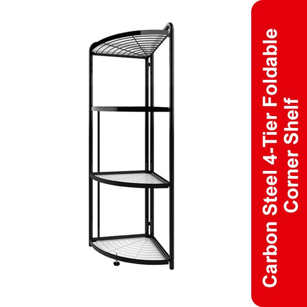 Carbon Steel 4-Tier Foldable Corner Shelf