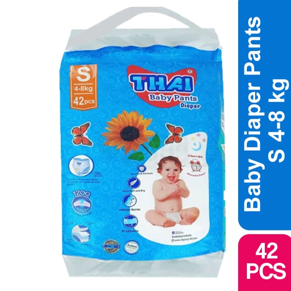 Thai  Baby Diaper Pants S 4-8 kg 42 Pcs
