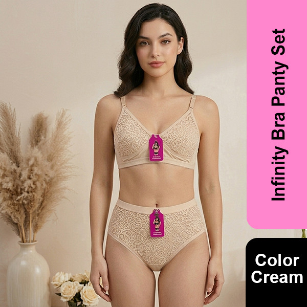 Infinity Bra Panty Set (Cream,Size-S,M,L)