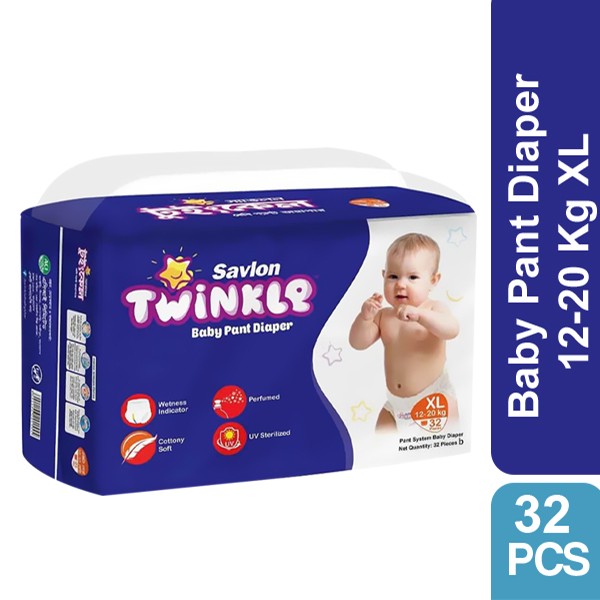 Savlon Twinkle Baby Pant Diaper 12-20 Kg XL 32 pcs