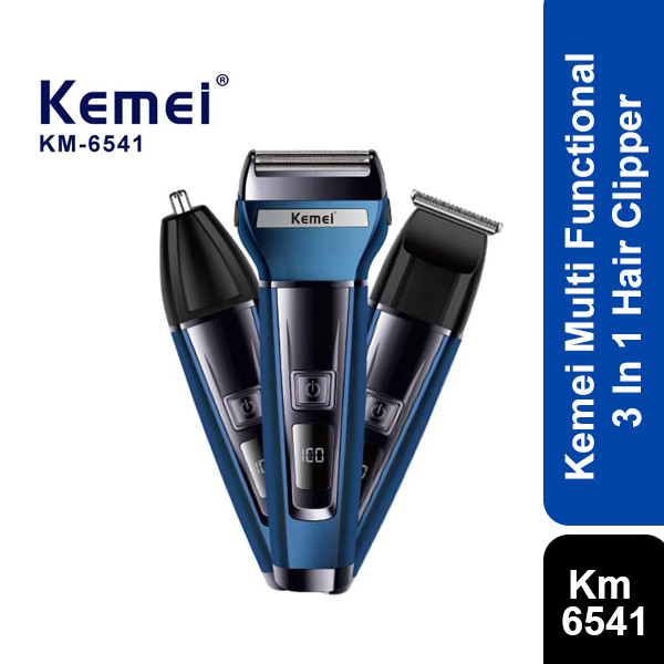 Kemei Km 6541 Multi Functional 3 In 1 Hair Clipper Shaver Nose Hair Trimmer Men