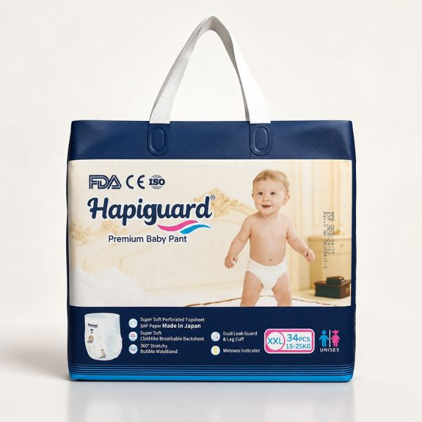 Hapiguard Ultra Thin Q Shape Baby Pants 15-25Kg XXL 34 Pcs