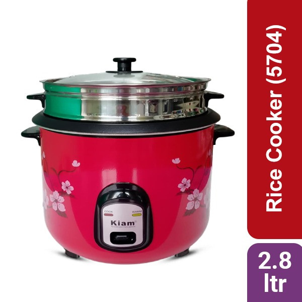 Kiam Rice Cooker 2.8 liter SS Non-Stick Double Pot (5704)