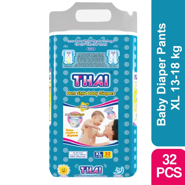Thai Baby Diaper Pants XL 13-18 kg  32 Pcs
