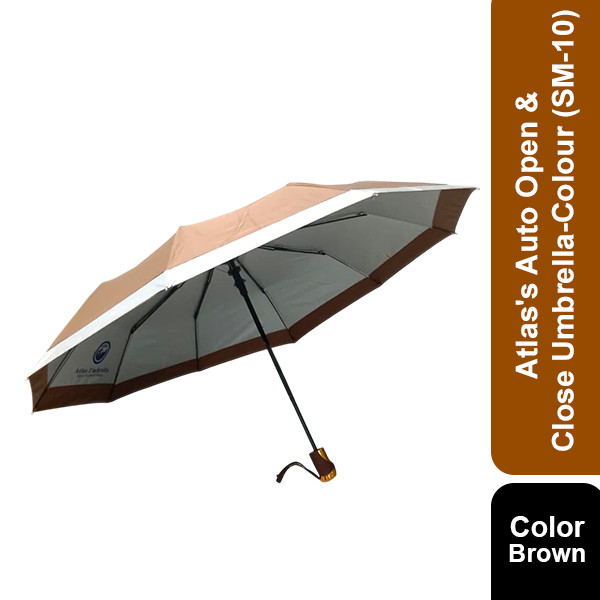 Atlas's Auto Open Umbrella-Brown(SM-10)