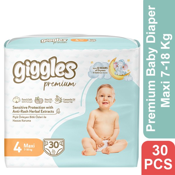 Giggles Premium Baby Diaper Maxi 7-18 Kg 30 Pcs