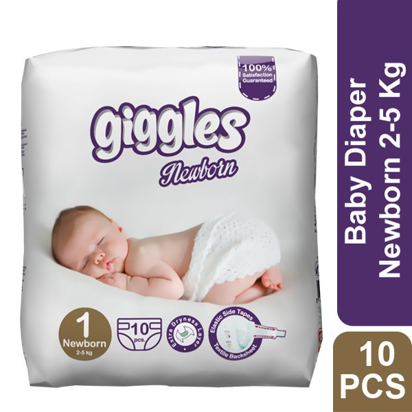 Giggles Baby Diaper 1 Newborn 2-5 Kg 10 Pcs