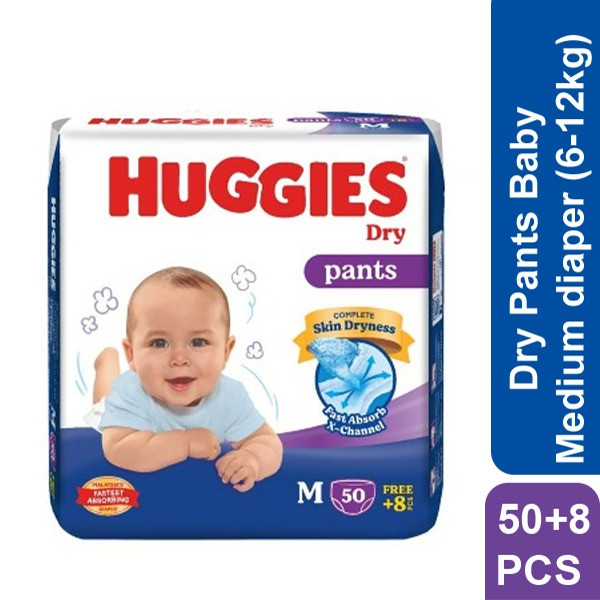 Huggies Dry Pants M (6-12kg) 58 pcs