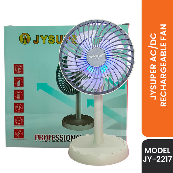 JYSUPER Rechargeable Multicolor Portable Mini Table Fan - JY-2217(White)