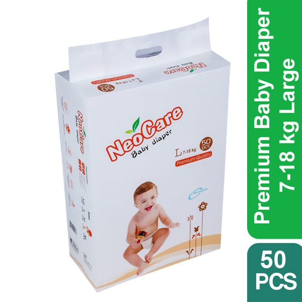 Neocare Premium Baby Diaper 7-18 kg Large 50 Pcs
