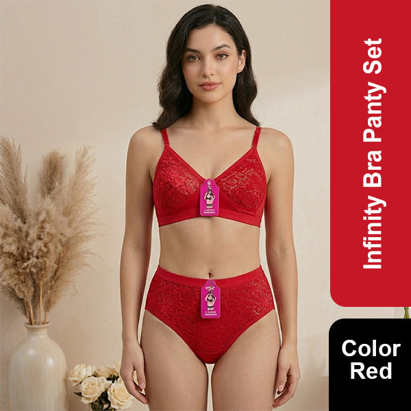 Infinity Bra Panty Set (Red,Size-,S,M,L)