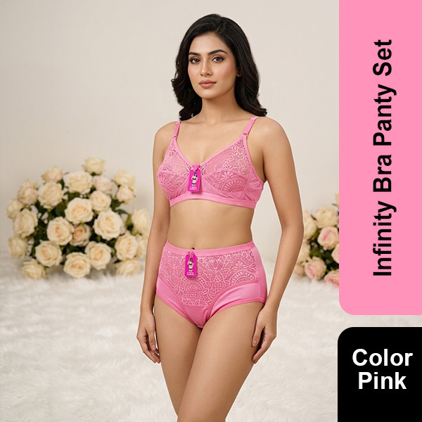 Infinity Bra Panty Set (Pink,Size-S,M,L)