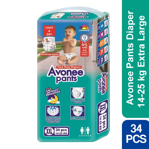 Avonee Pants Diaper  14-25 kg Extra Large 34 Pcs