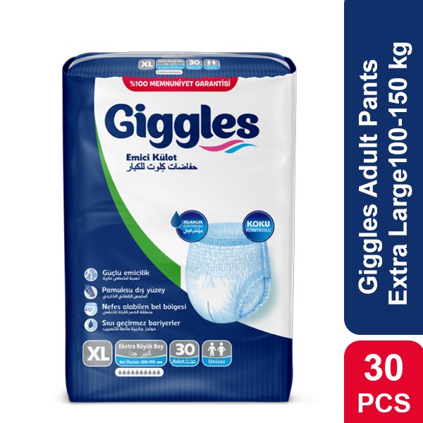 Giggles Adult Pants Extra Large 100-150 kg 30 Pcs
