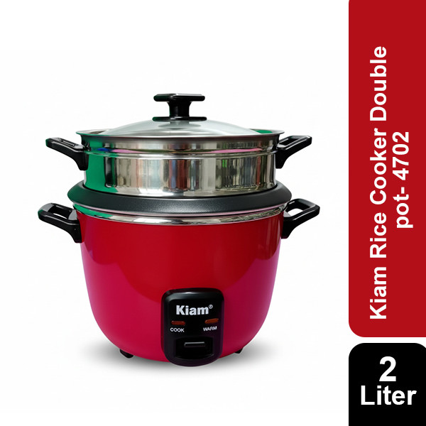 Kiam Rice Cooker 2.0 ltr Double pot (SS & Non Stick Pot)-4702