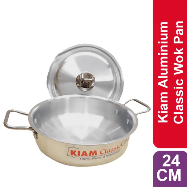 Kiam Aluminium Classic Wok Pan -24cm
